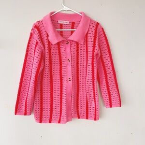 Anthropologie Pink and Red Cardigan Sweater